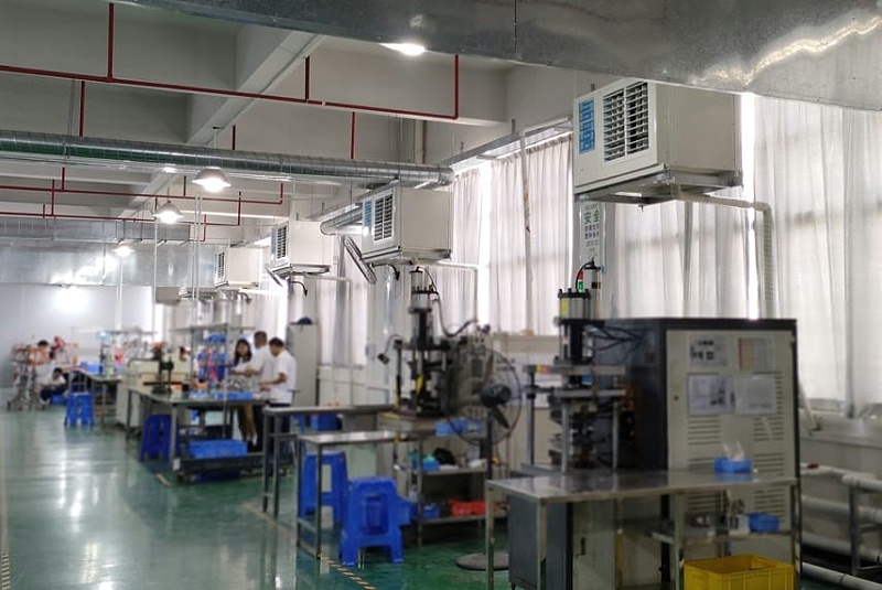 注塑廠整體降溫，蒸發(fā)冷省電空調(diào)-臥式軸流機(jī)組